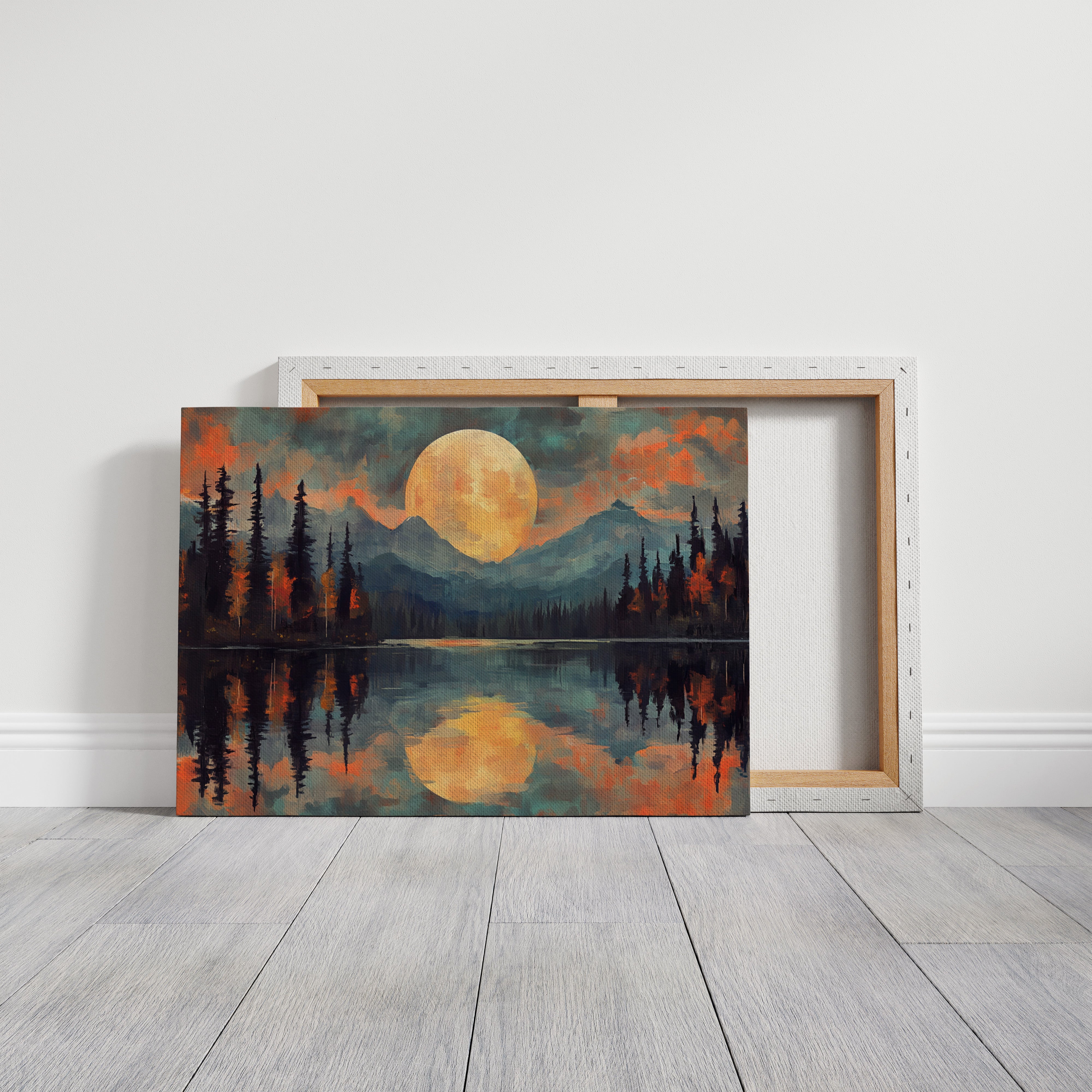 Moonlit Lake Mirrors Mountain Dreams