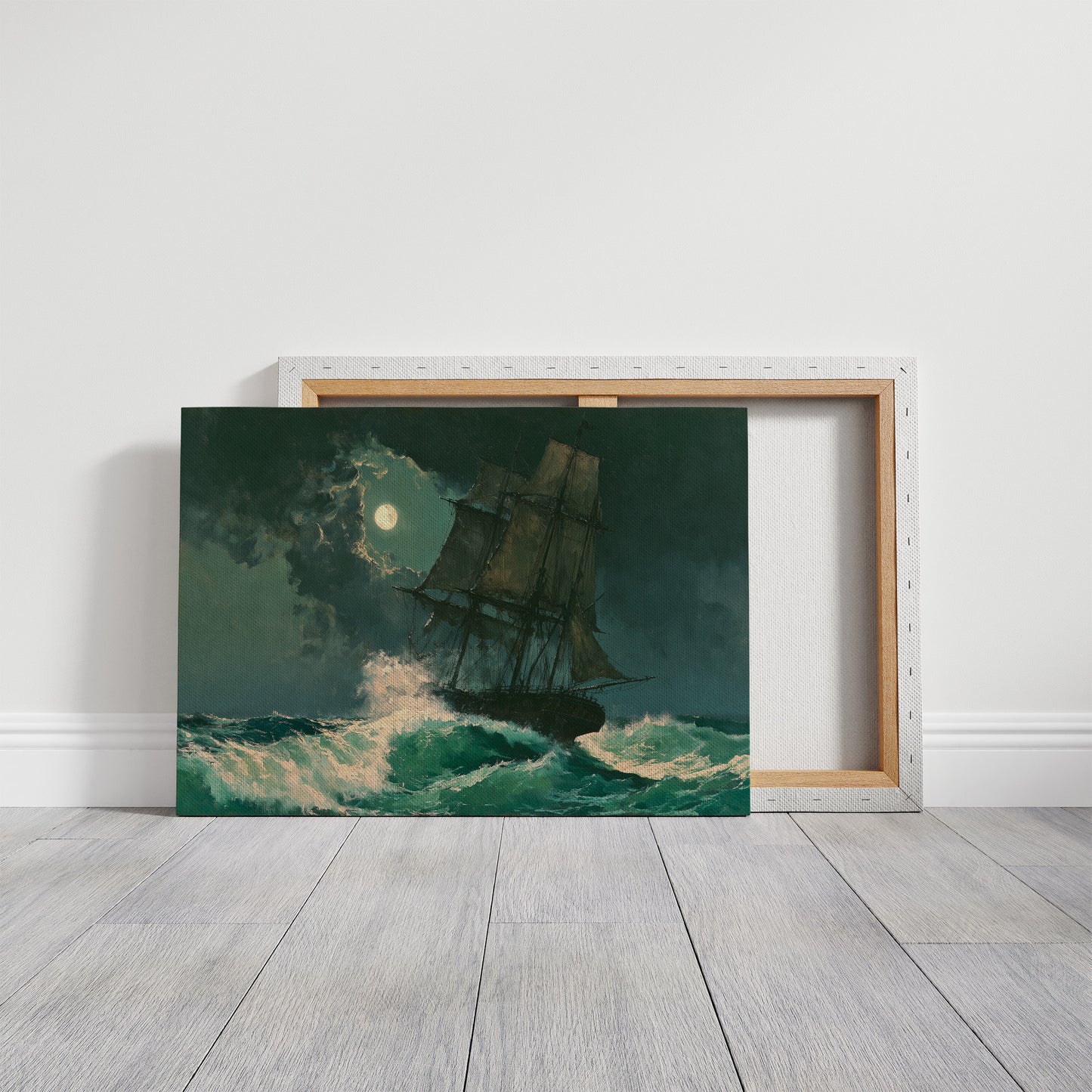 Ship Under Storm Moon