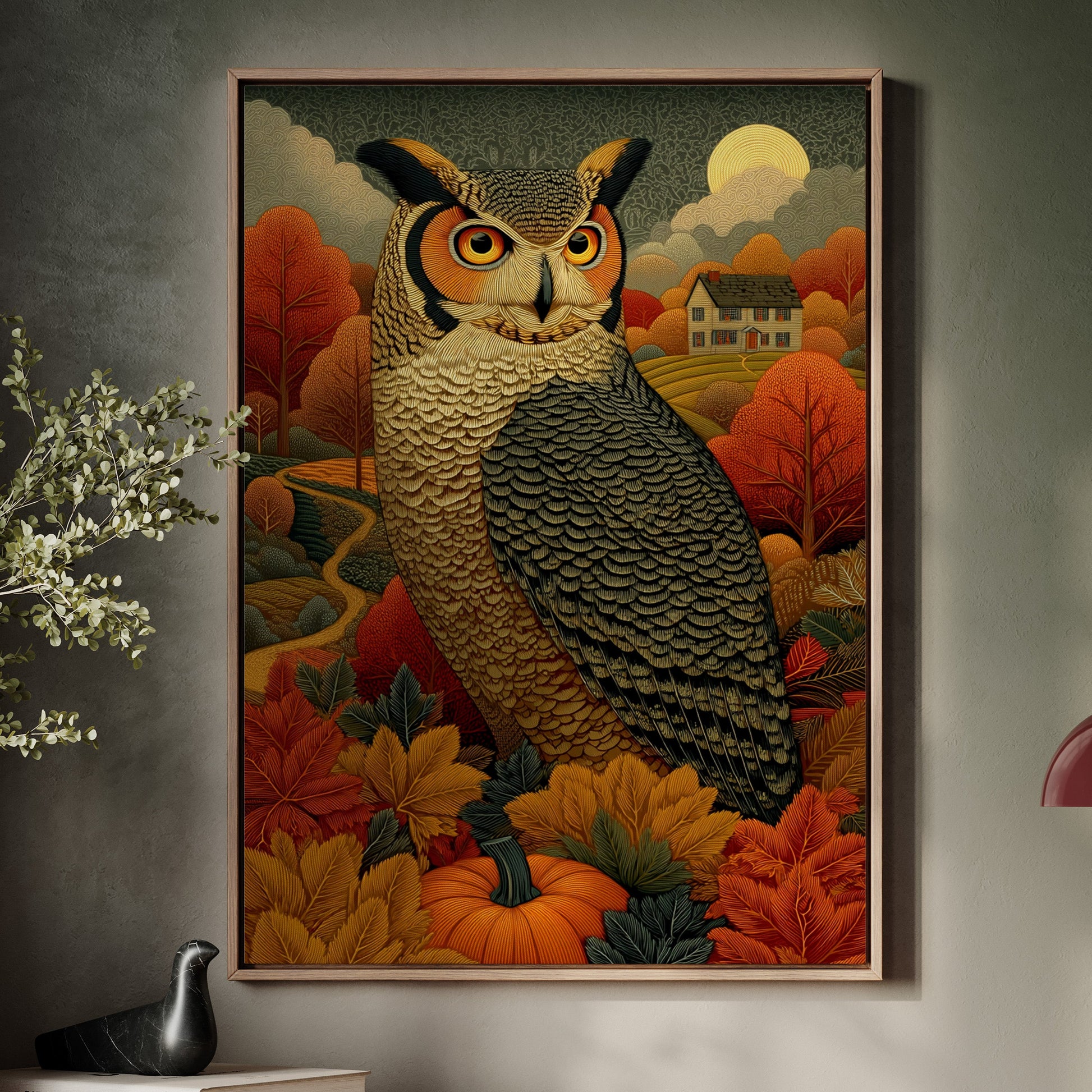 Autumn Moon Watches The Farmhouse