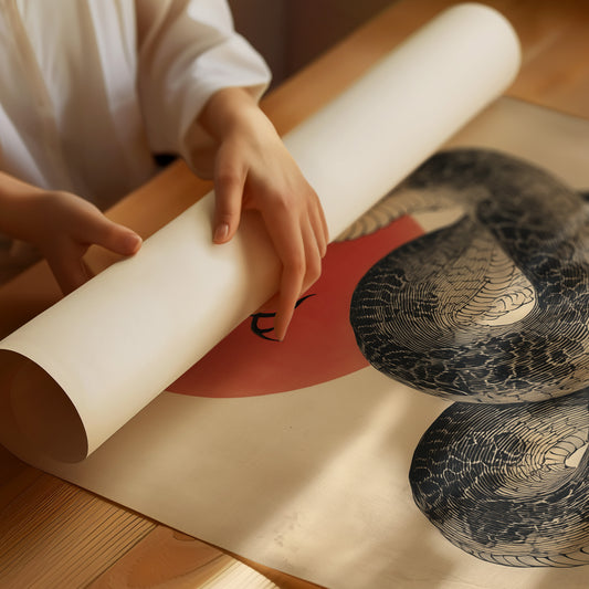 Serpent Coils Under Rising Sun