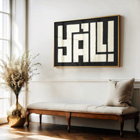 Y’ALL! Western Typography Print – Modern Cowboy Wall Art