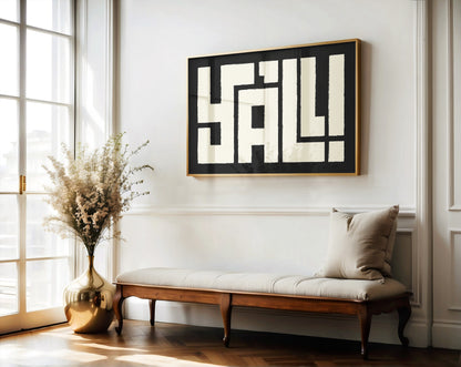 Y’ALL! Western Typography Print – Modern Cowboy Wall Art