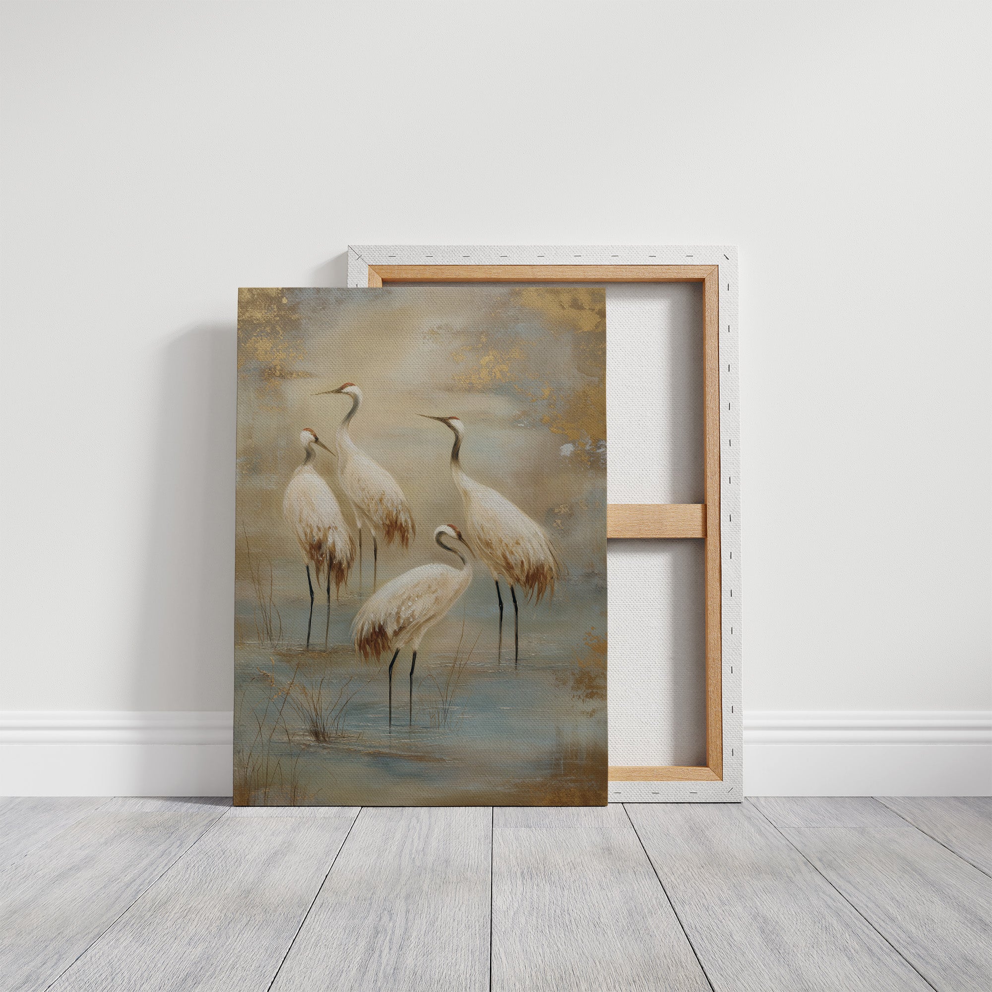 Cranes Dance In Morning Mist