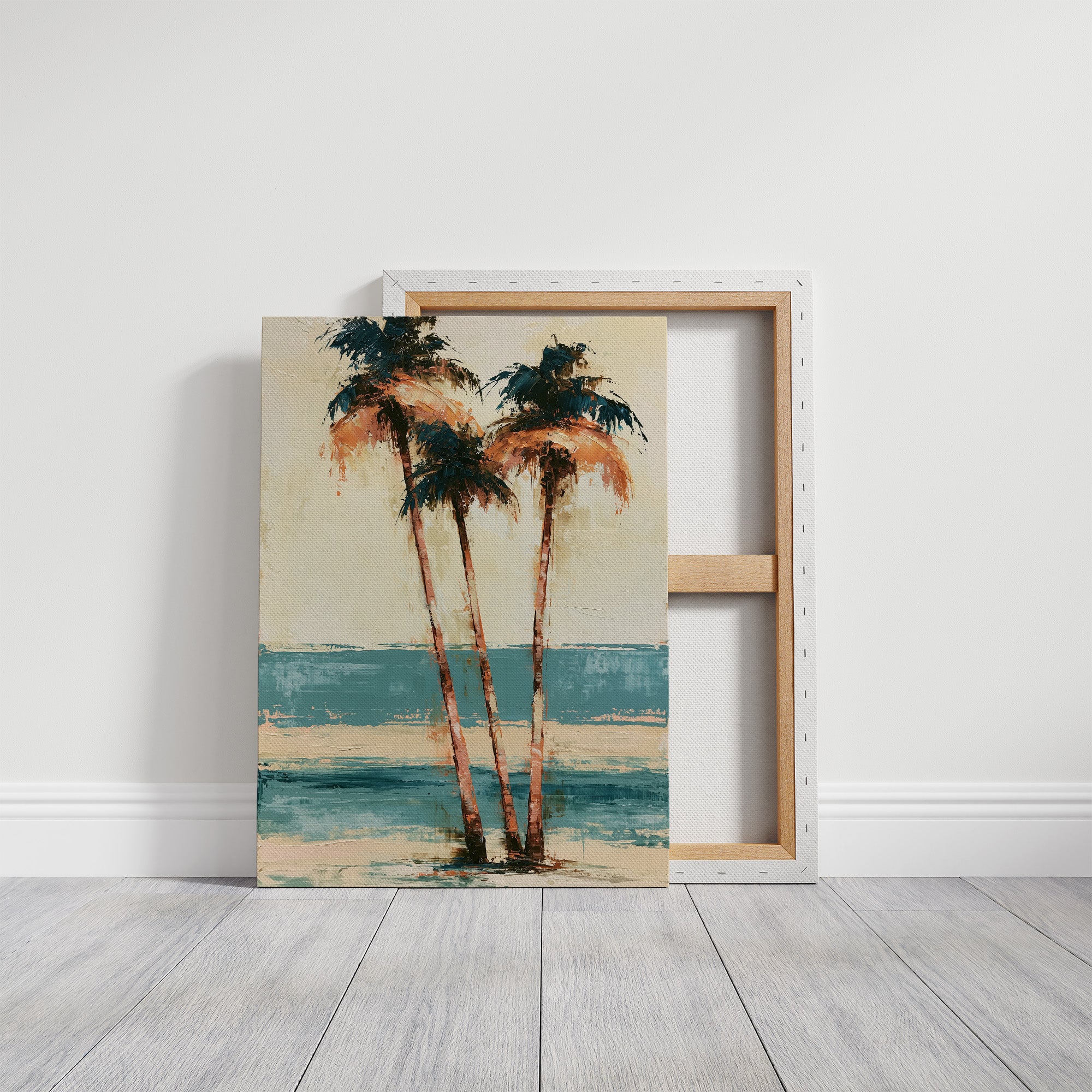 Palms Painted in Palette Knife Gold