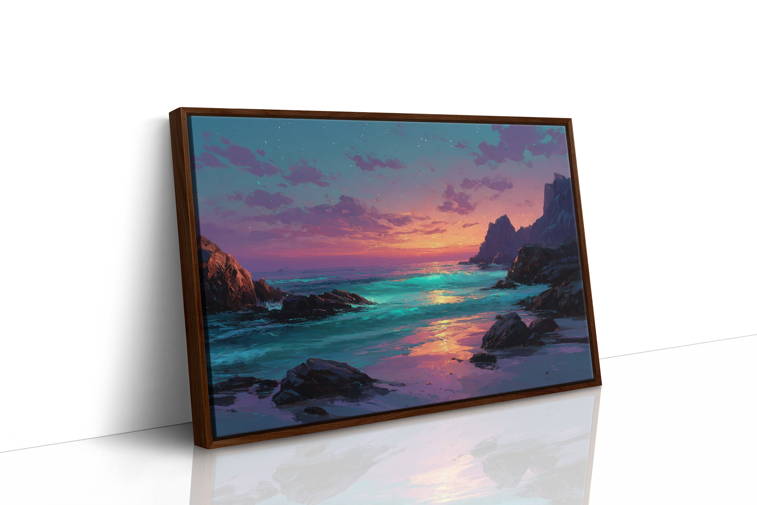 Neon Dusk on the Shore