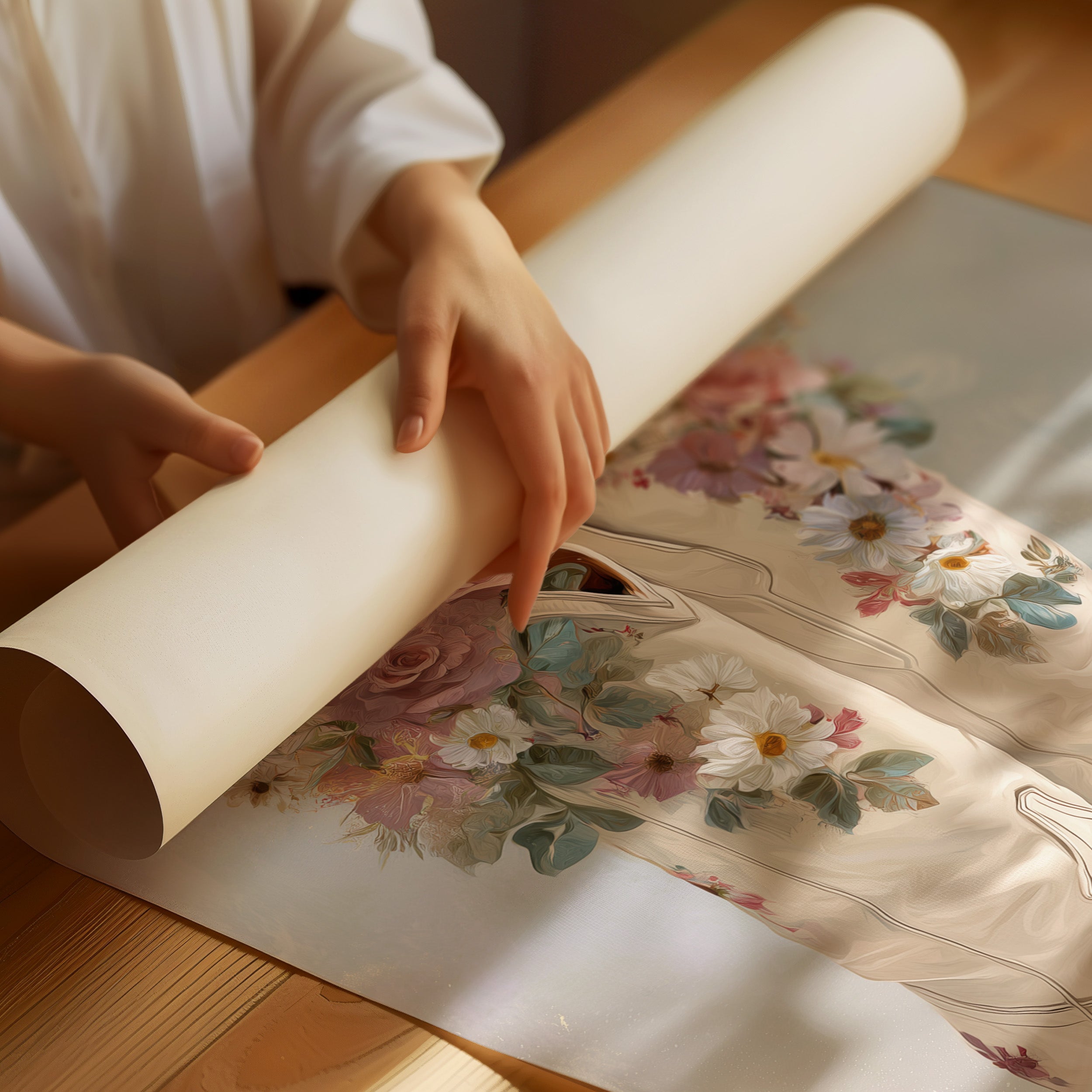 Wildflower Waltz in Ivory Leather