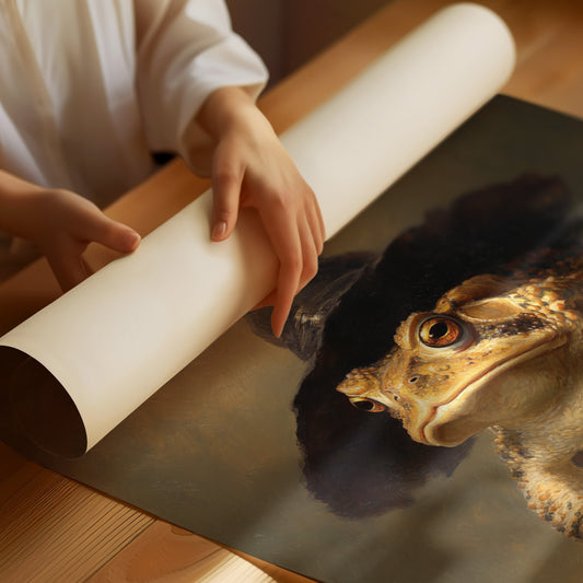 Charming Toad Witch Portrait - Whimsical Animal Art - Matte Poster image 1
