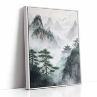 Misty Mountain Landscape – Tranquil Chinese Zen Wall Art