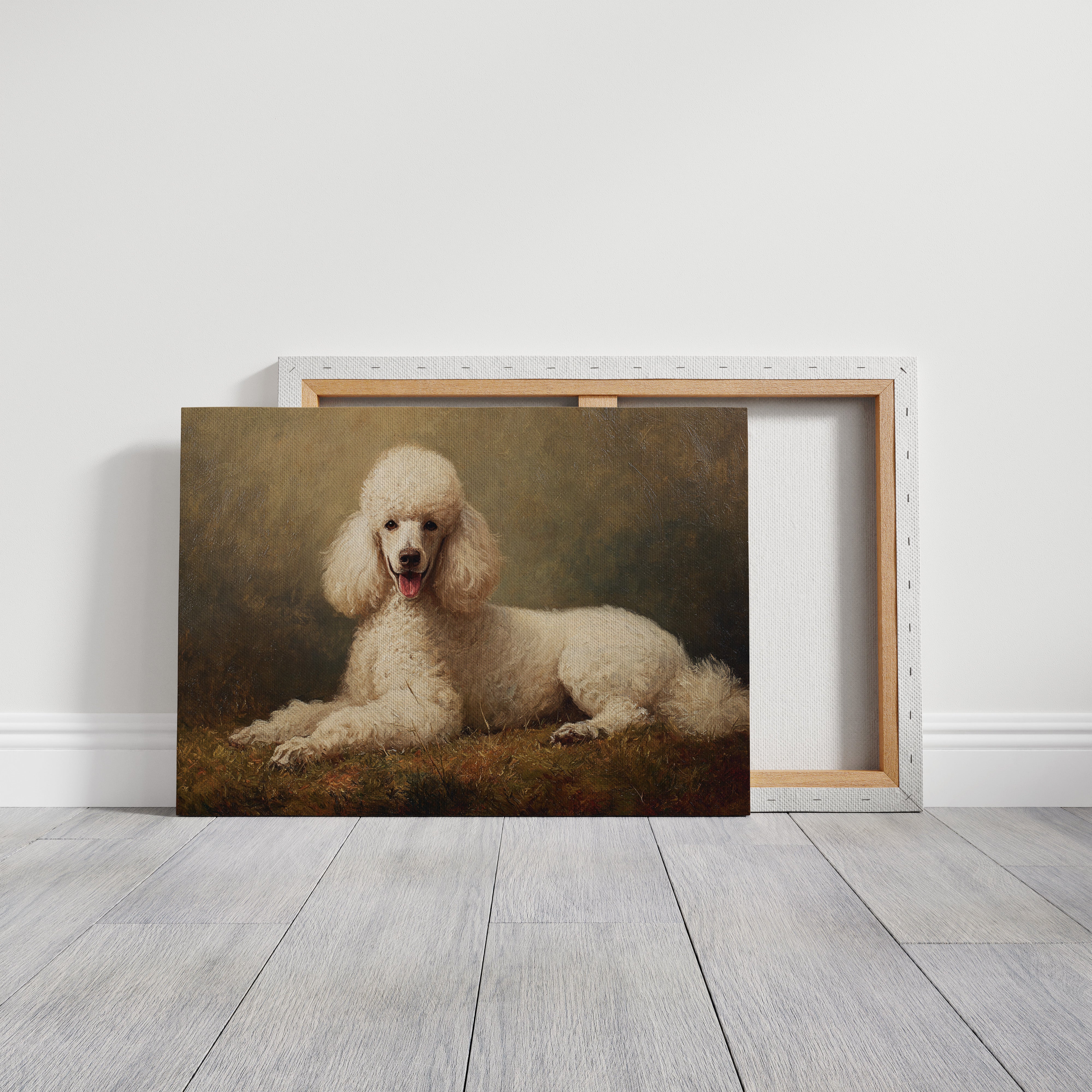Noble Poodle Rests In Autumn Light