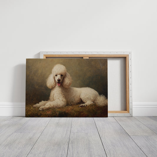 Noble Poodle Rests In Autumn Light