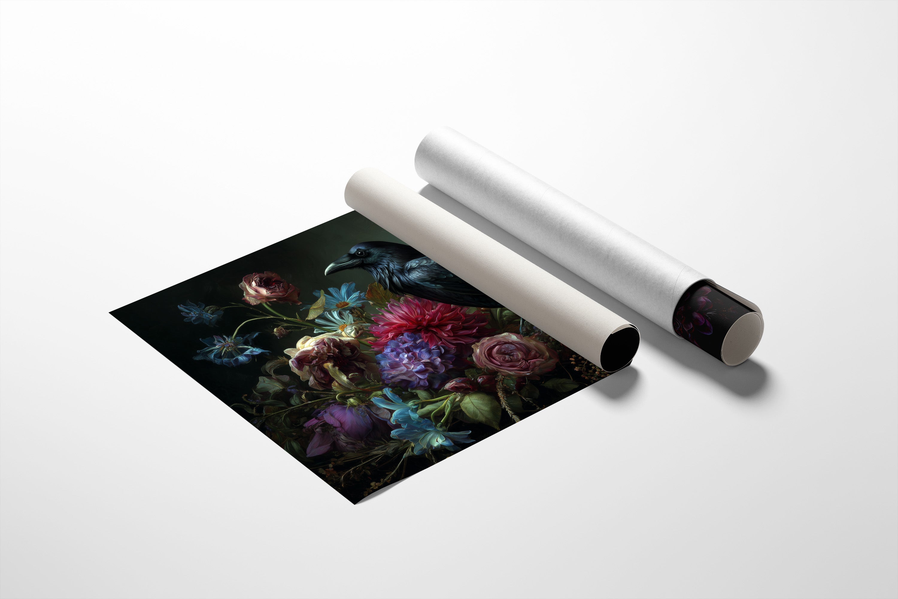 Raven's Tale Among Velvet Blooms