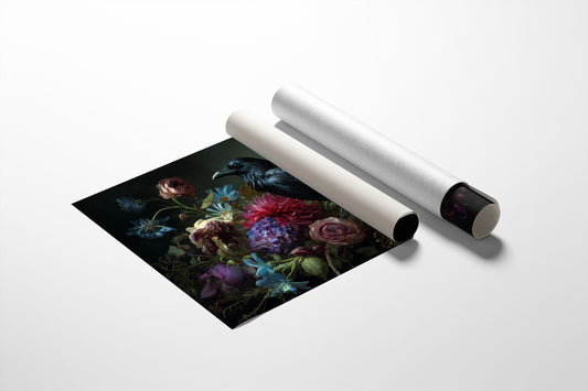 Raven's Tale Among Velvet Blooms