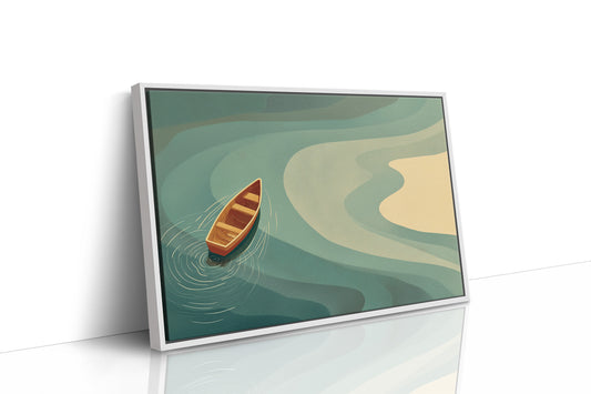 Solitary Vessel Approaches Golden Shore