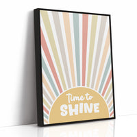 Time To Shine Retro Sunburst Print