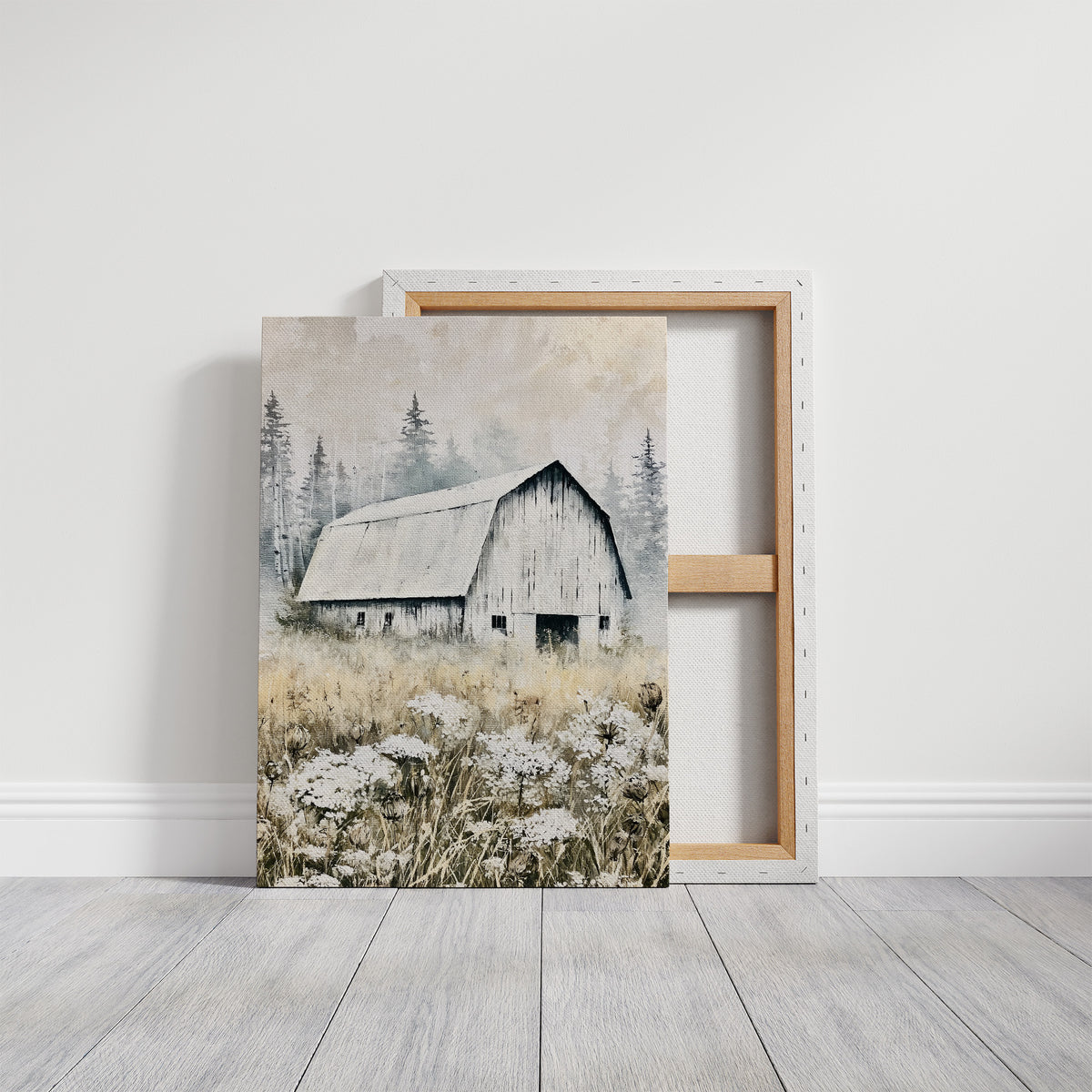 Textured Barn Among the Pines