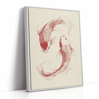 Yin-Yang Koi Fish – Minimalist Japanese Ink Wall Art