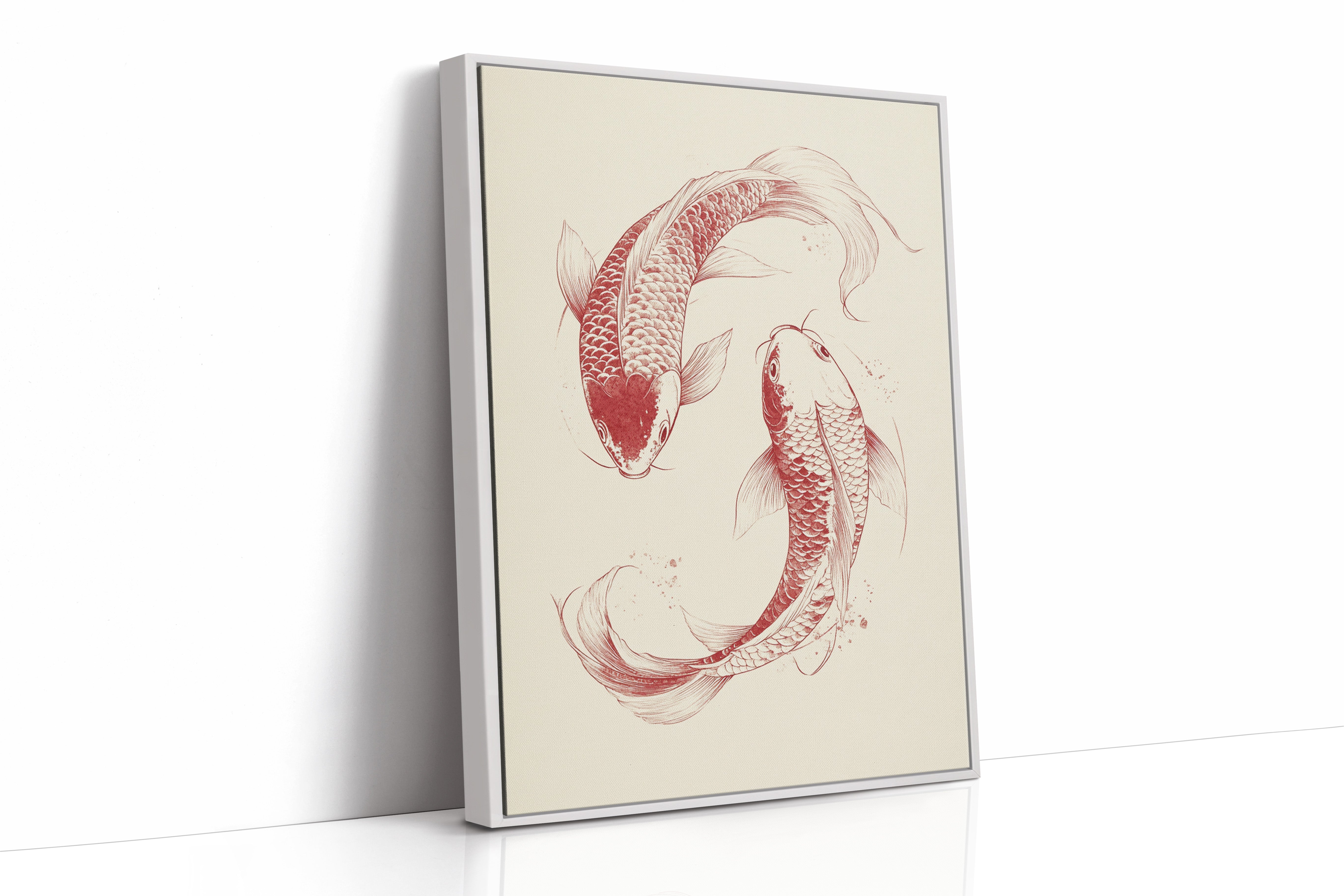 Yin-Yang Koi Fish – Minimalist Japanese Ink Wall Art