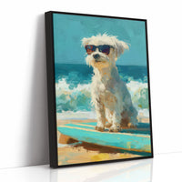 Beach Day Cool: Pup on a Surfboard