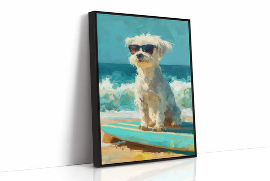 Beach Day Cool: Pup on a Surfboard