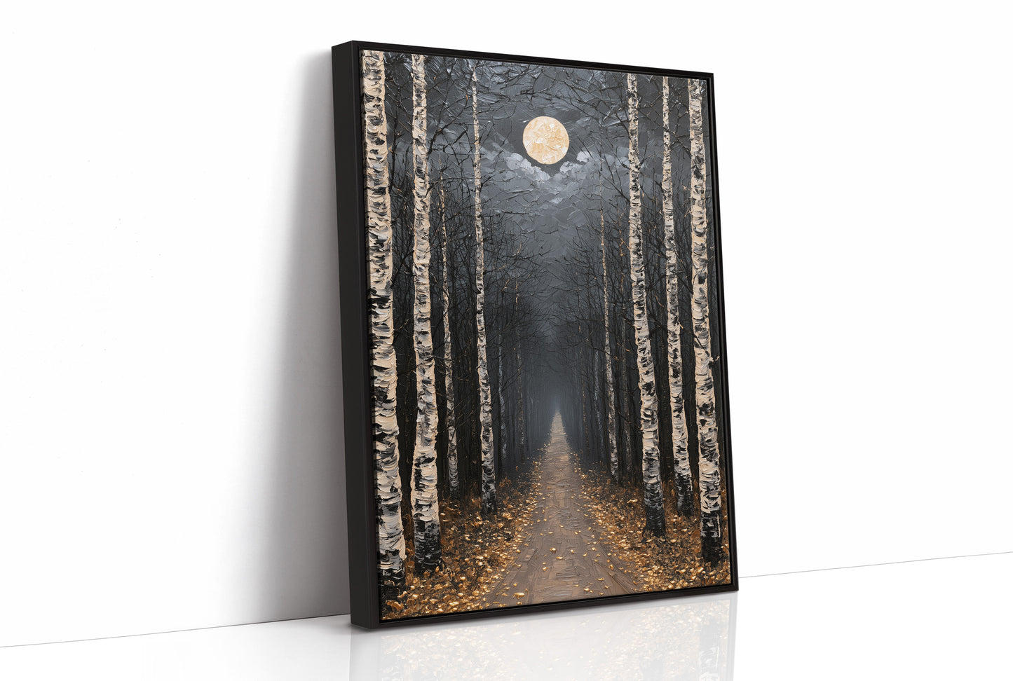 Birch Avenue Under Golden Moon