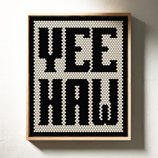Yeehaw Mosaic Western Shout in Black