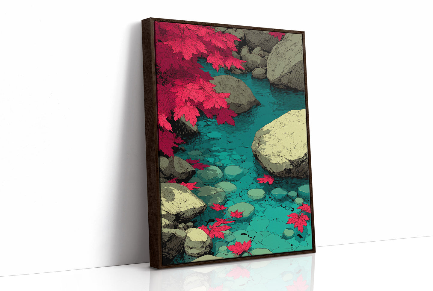 Maple Leaves on the Creek