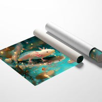 Pale Wanderer Among Turquoise Depths