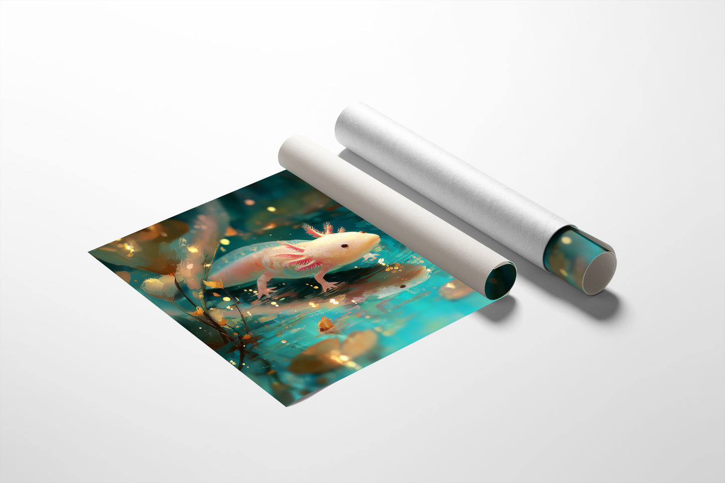 Pale Wanderer Among Turquoise Depths