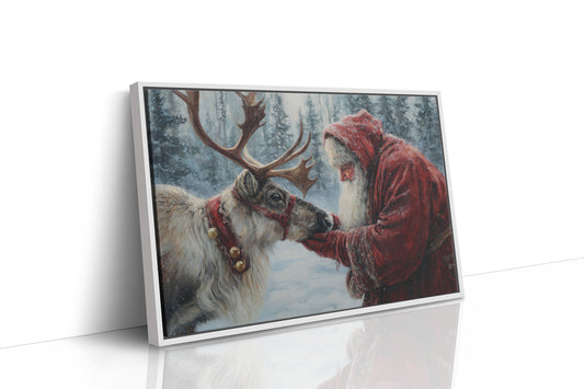 Reindeer Meets Winter's Gentle Friend