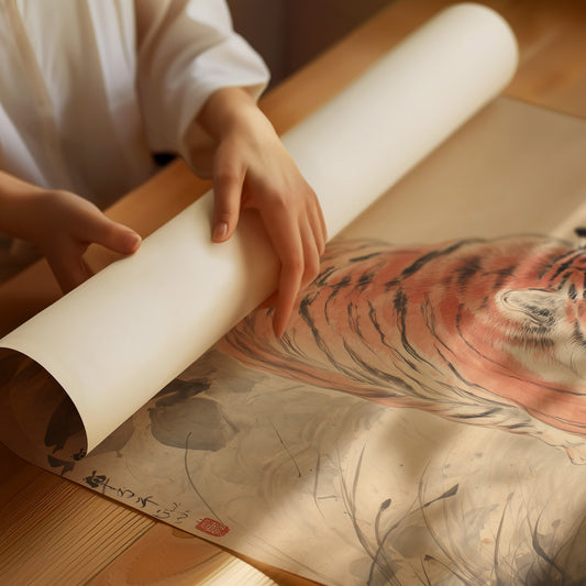 Silent Steps Through Misty Bamboo