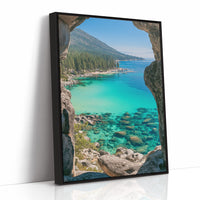 Turquoise Cove Through Granite Window