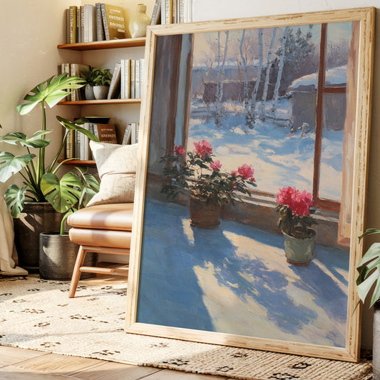 Winter's Embrace Through Tender Blooms