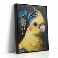 Royal Plumage: Cockatiel in Sapphire Turban