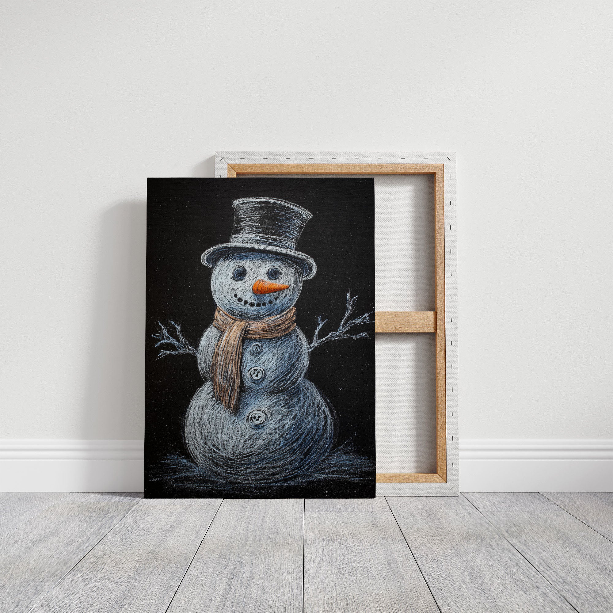 Snowman Tales On Winter Blackboard