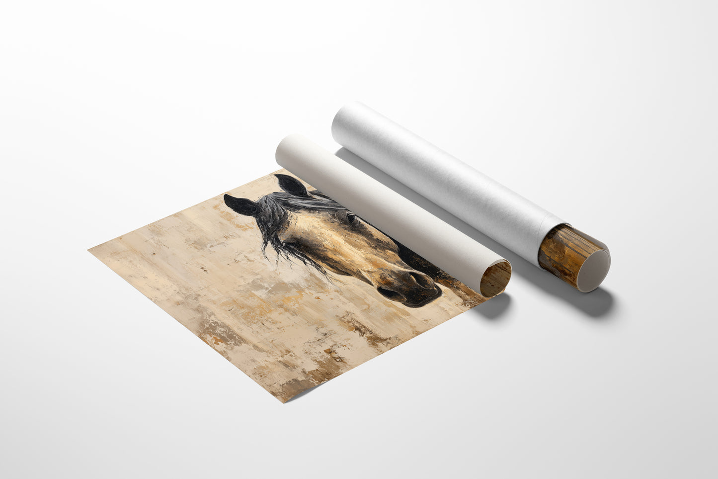 Noble Gaze Through Weathered Canvas