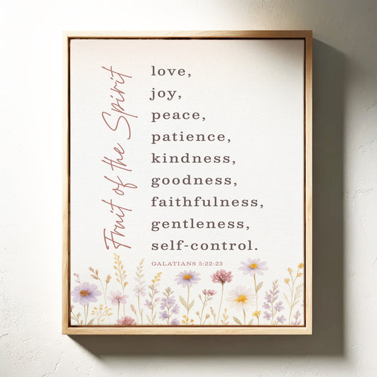 Fruit of the Spirit Floral Scripture Print