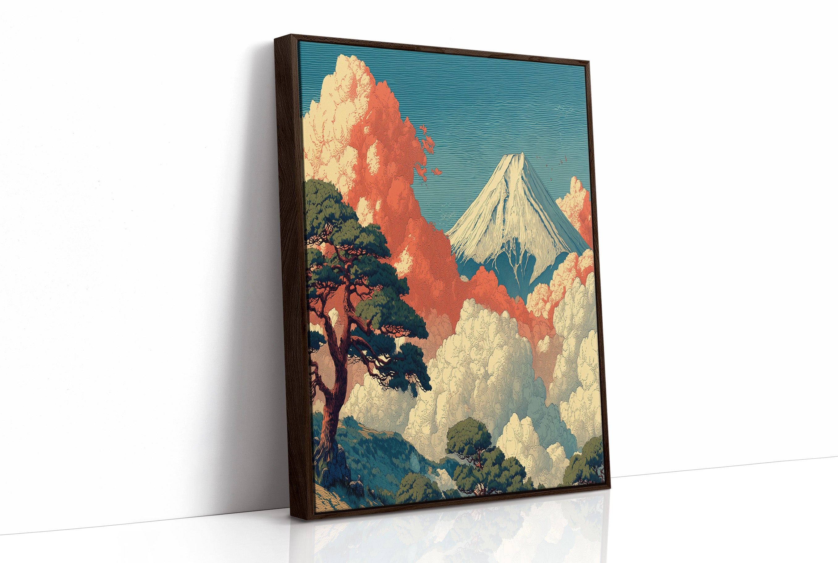 Fuji Above the Coral Clouds