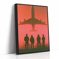 Kids Watch Jet Fly Overhead