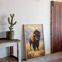 Majestic Bison in Golden Grasslands