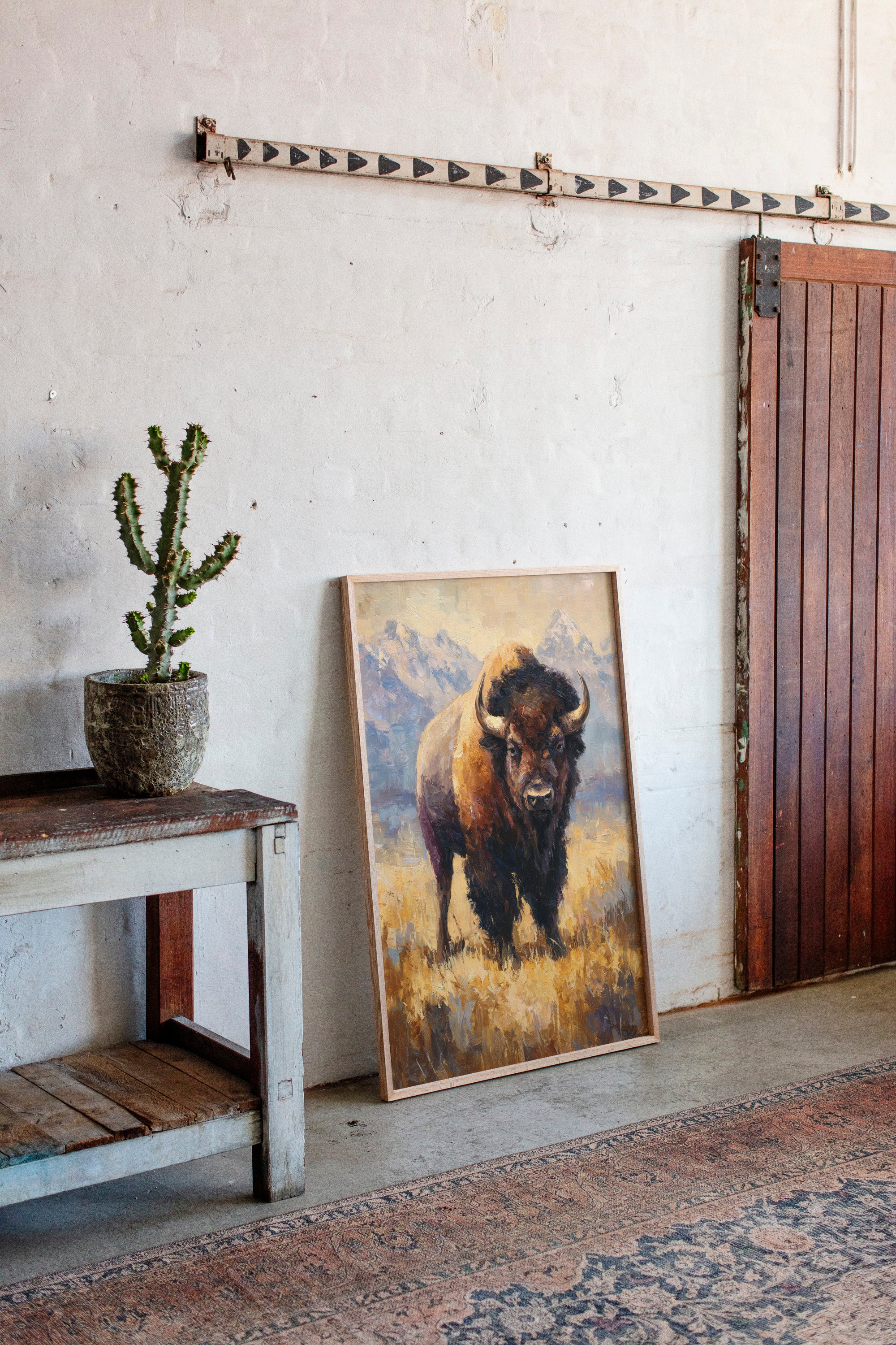 Majestic Bison in Golden Grasslands
