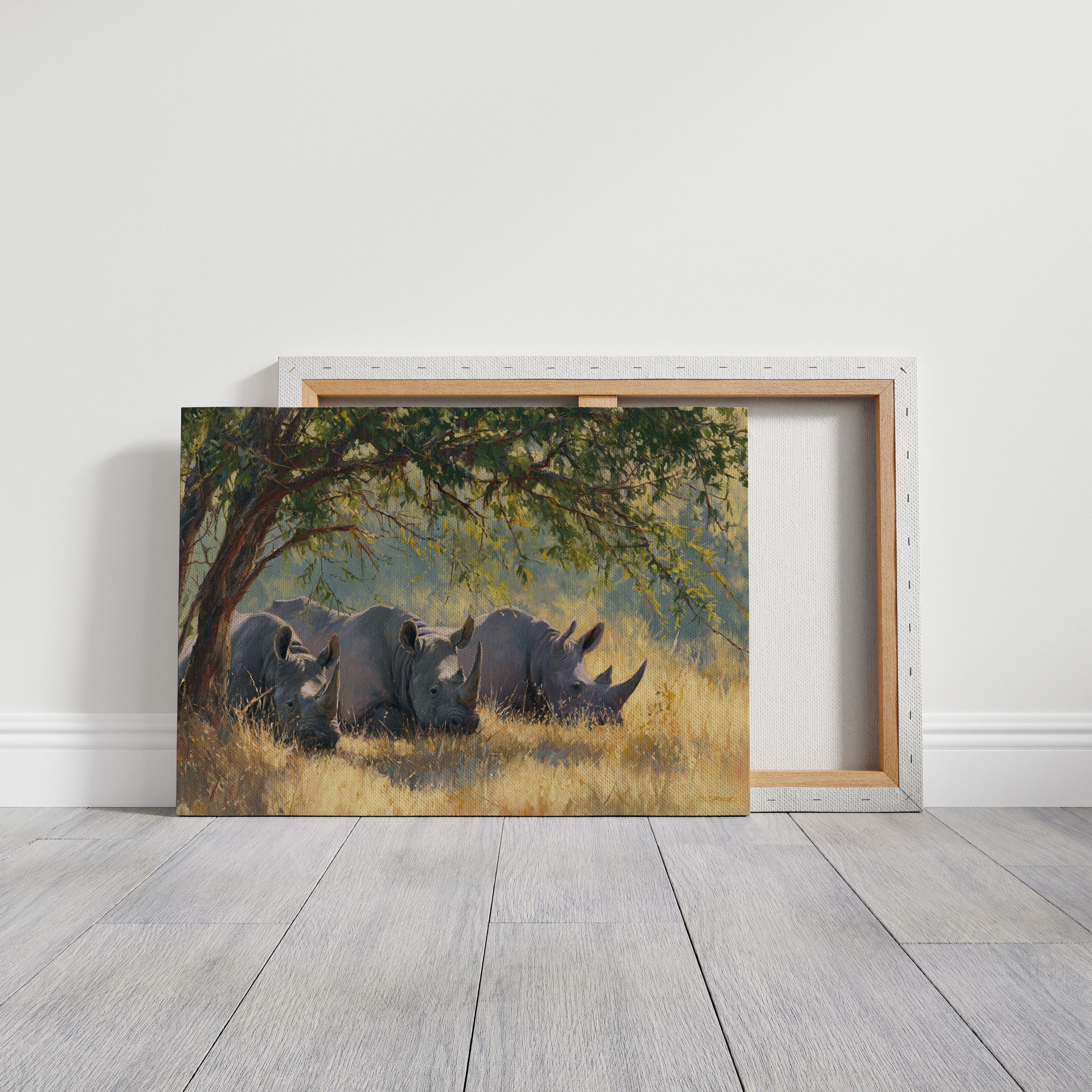 Three Giants Rest In Golden Grass