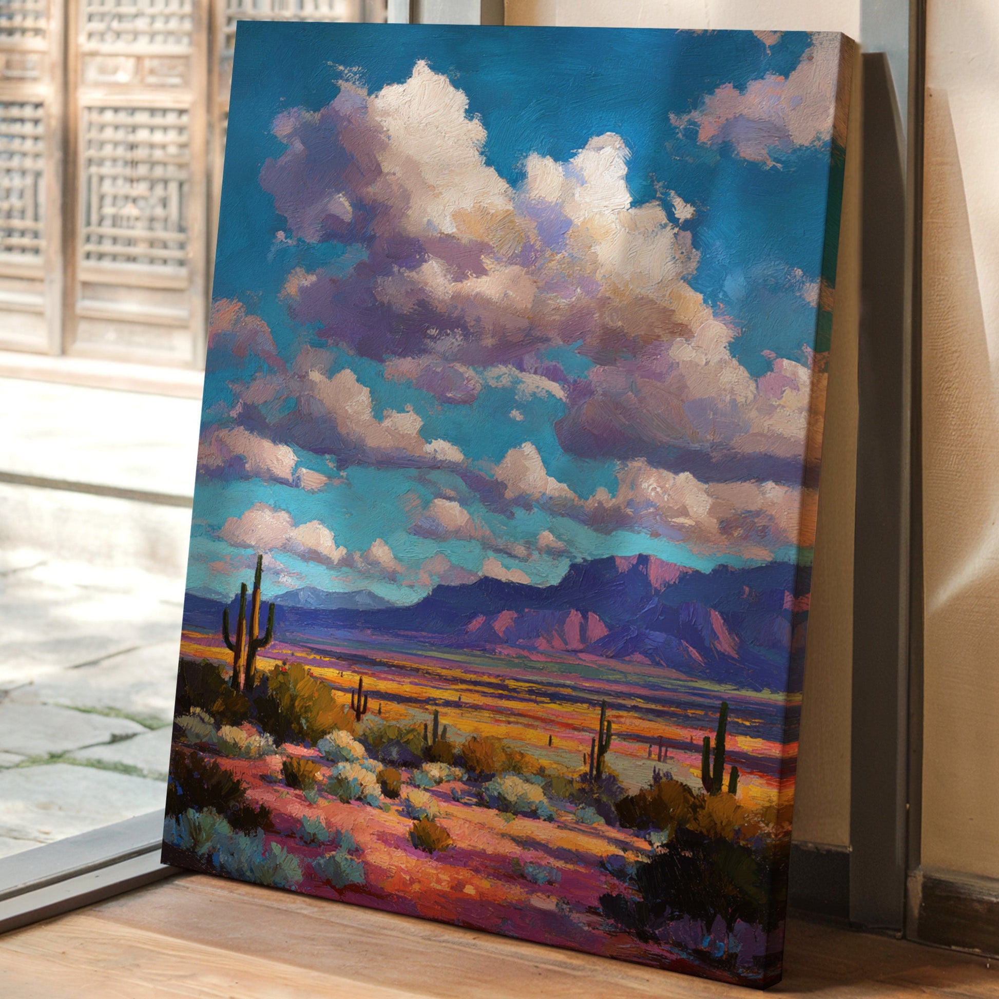 Desert Symphony Under Lavender Clouds