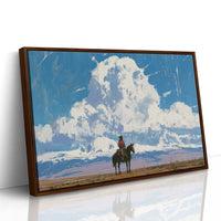 Rider Beneath Towering Clouds