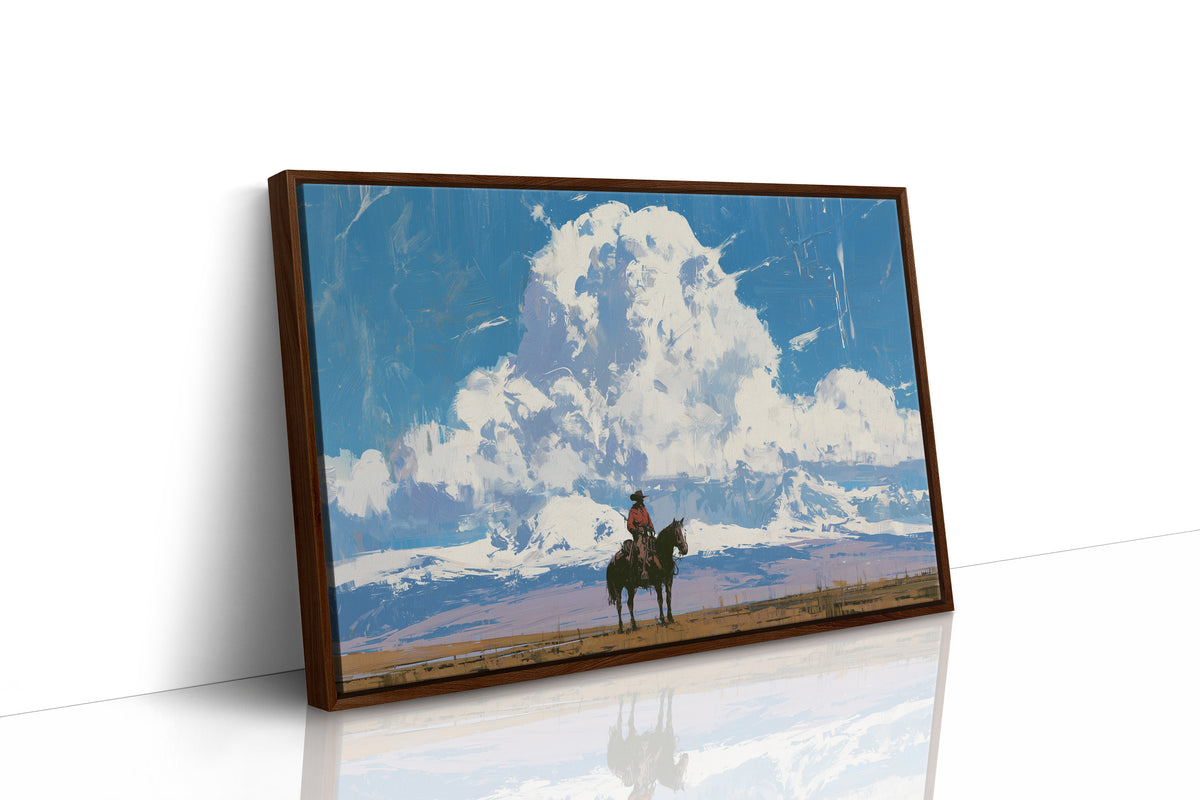 Rider Beneath Towering Clouds