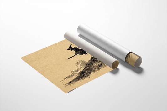 Midnight Flight Over Hillside Clouds