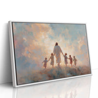 Children Walk Into Golden Light