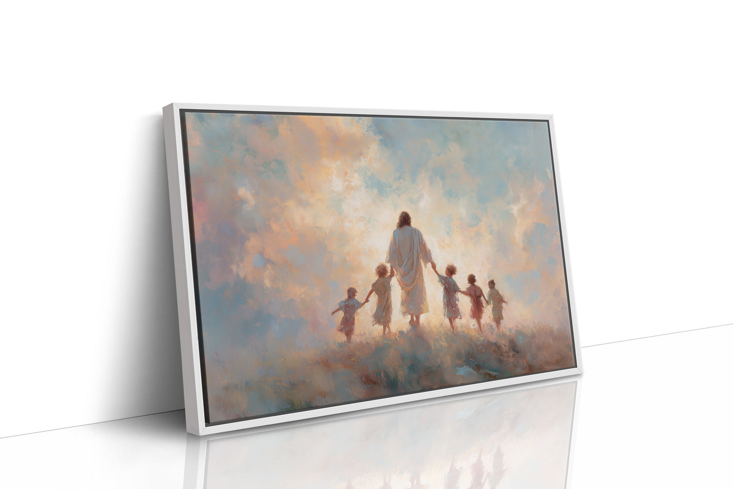 Children Walk Into Golden Light