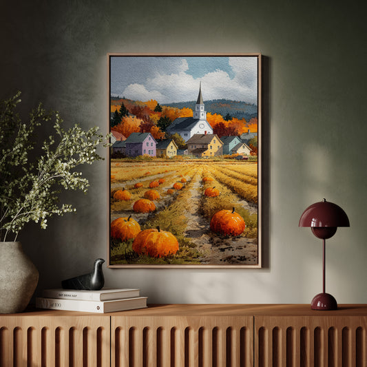 Pumpkins Rest Below Church Spires