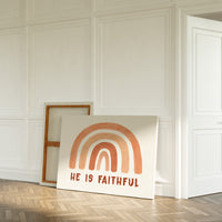 He Is Faithful Boho Rainbow