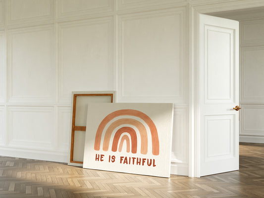 He Is Faithful Boho Rainbow